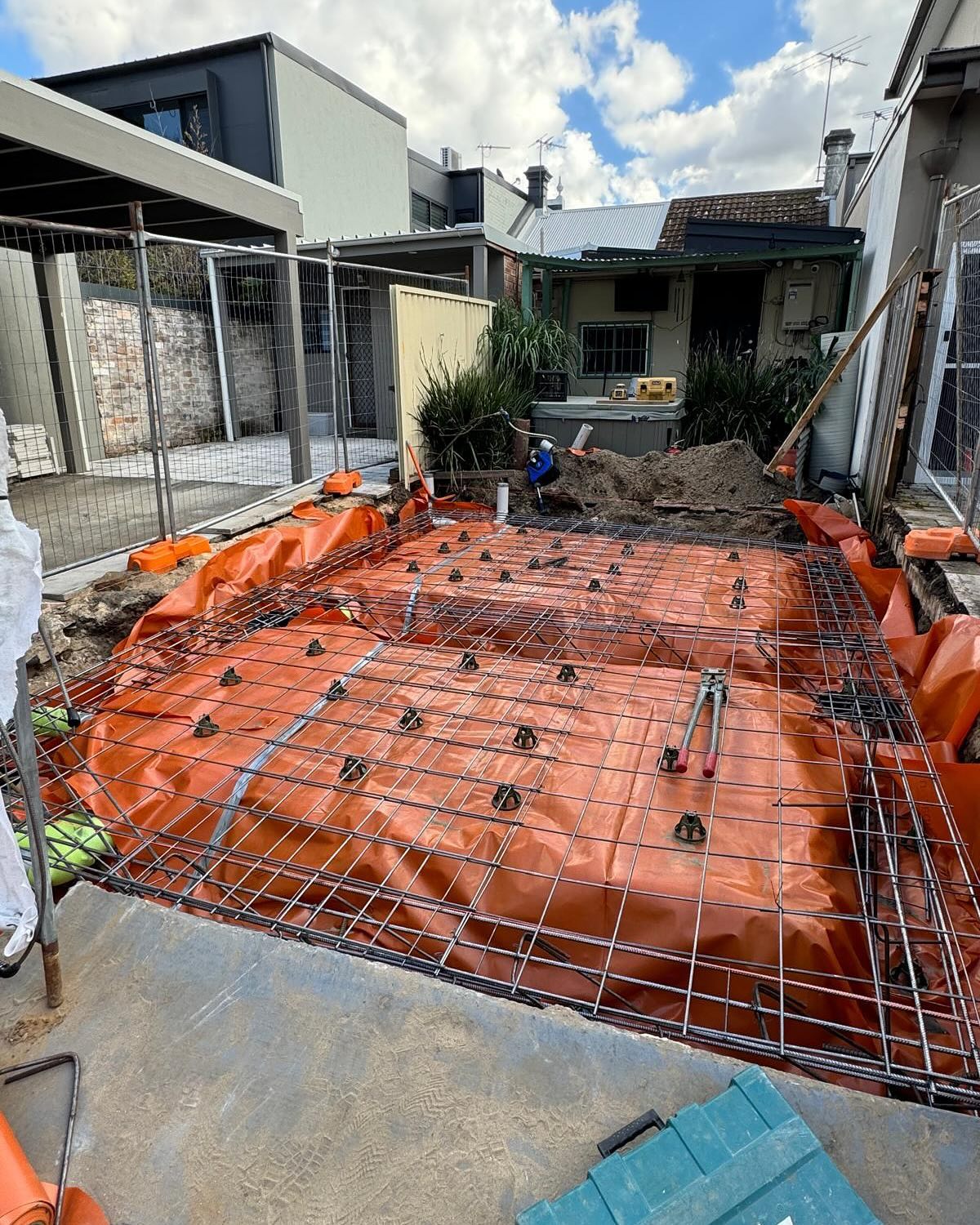 Structural work earlier in the build program.