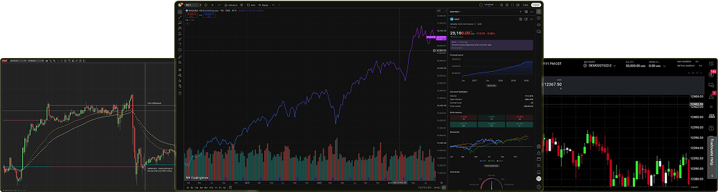 Slay Markets and Tradeify account screens side by side