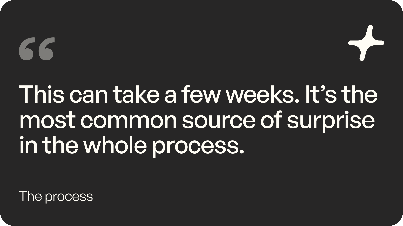 This can take a few weeks. It's the most common source of surprise in the whole process.
