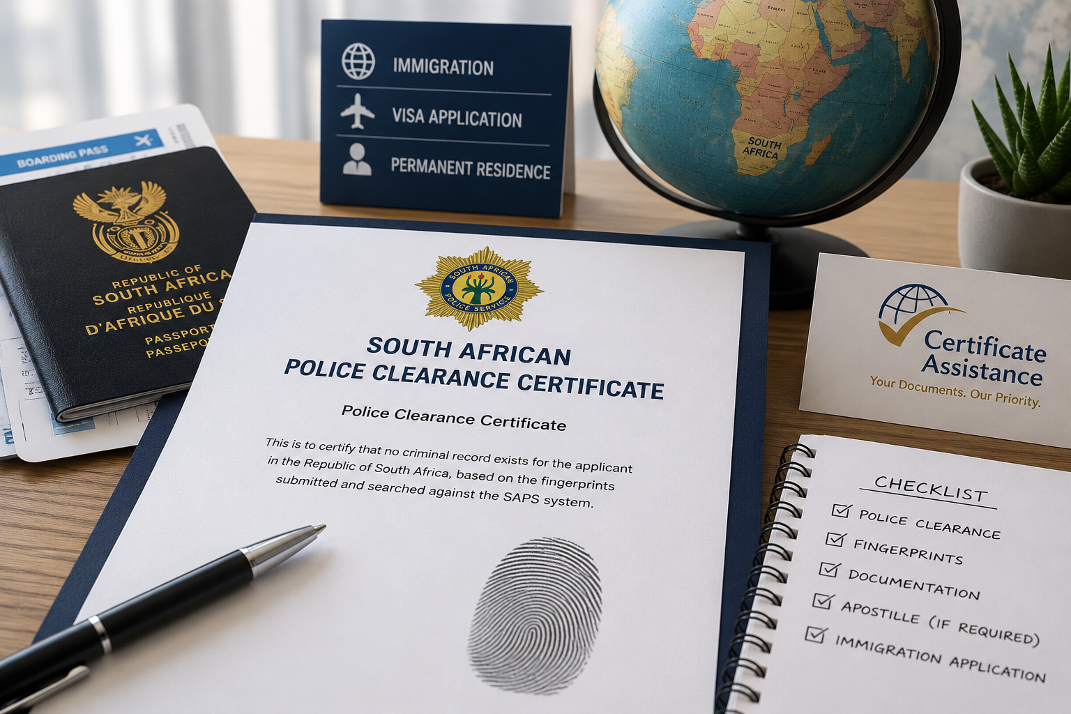 South African Police Clearance Certificate for visa applications