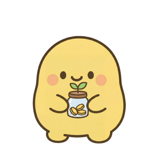 Money & Career Icon - Sunny is holding a jar with coins in it