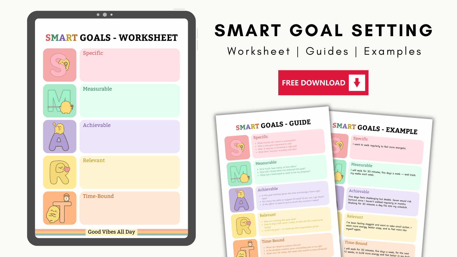 SMART Goals Worksheet Template