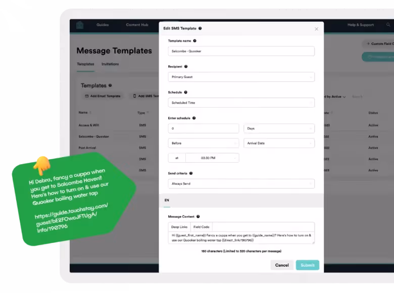 sms template