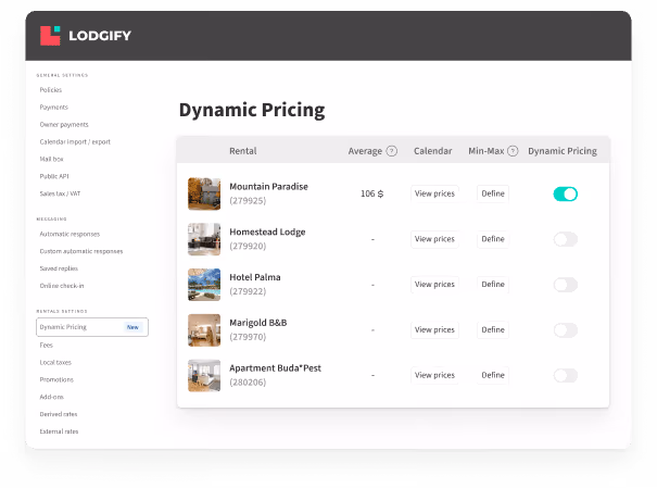 Lodgify Smart Pricing tool