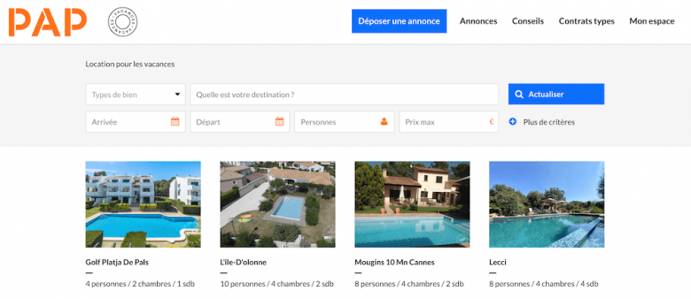 Pap Vacances location saisonnière annonce
