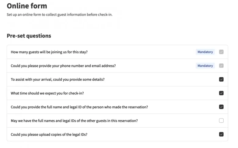 Online-Check-in-Form