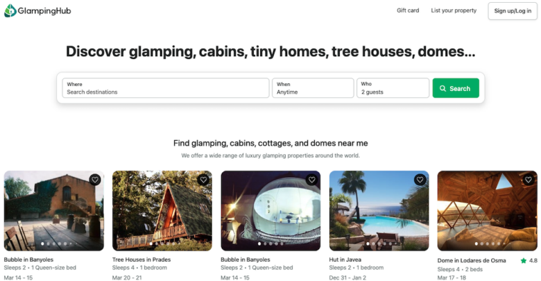 Plataforma Glamping Hub