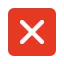 Icône de croix blanche sur fond rouge indiquant une erreur ou une fermeture.