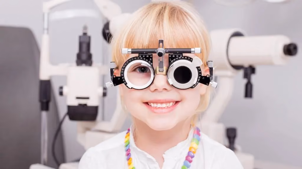 Child receiving an eye examination at David Burghardt Vision Care