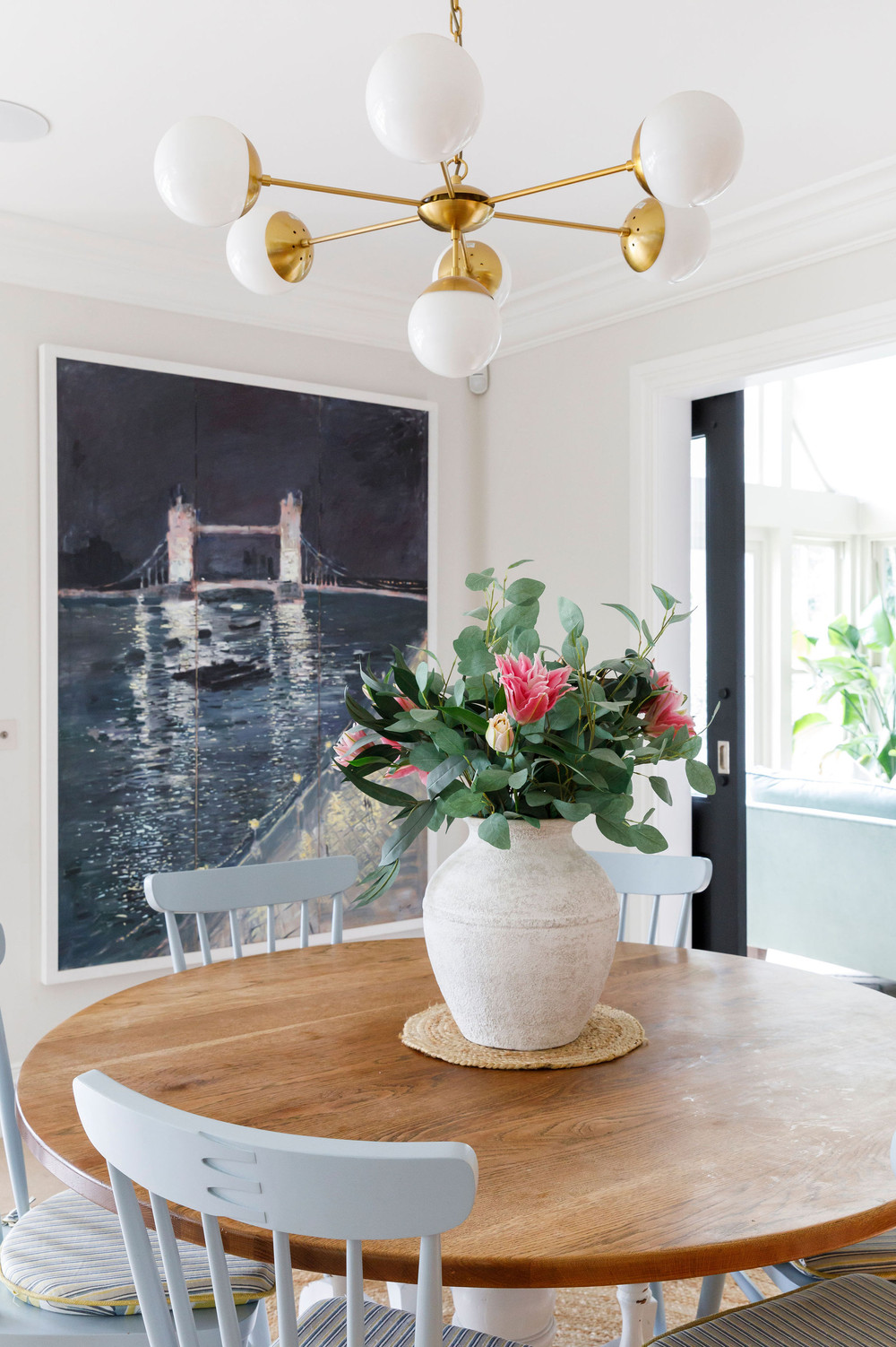 Coastal kitchen worktop styling with cheerful accents — Lorna Smith Interiors, West Wittering