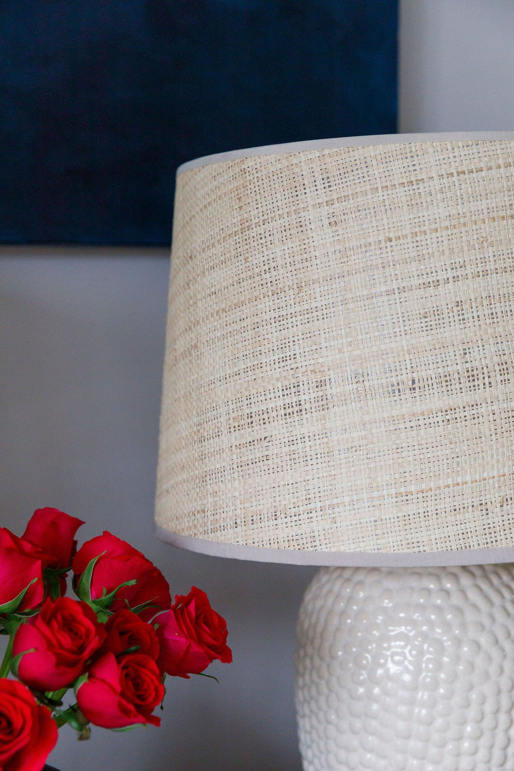 Cool blue master bedroom accessory detail by Lorna Smith Interiors