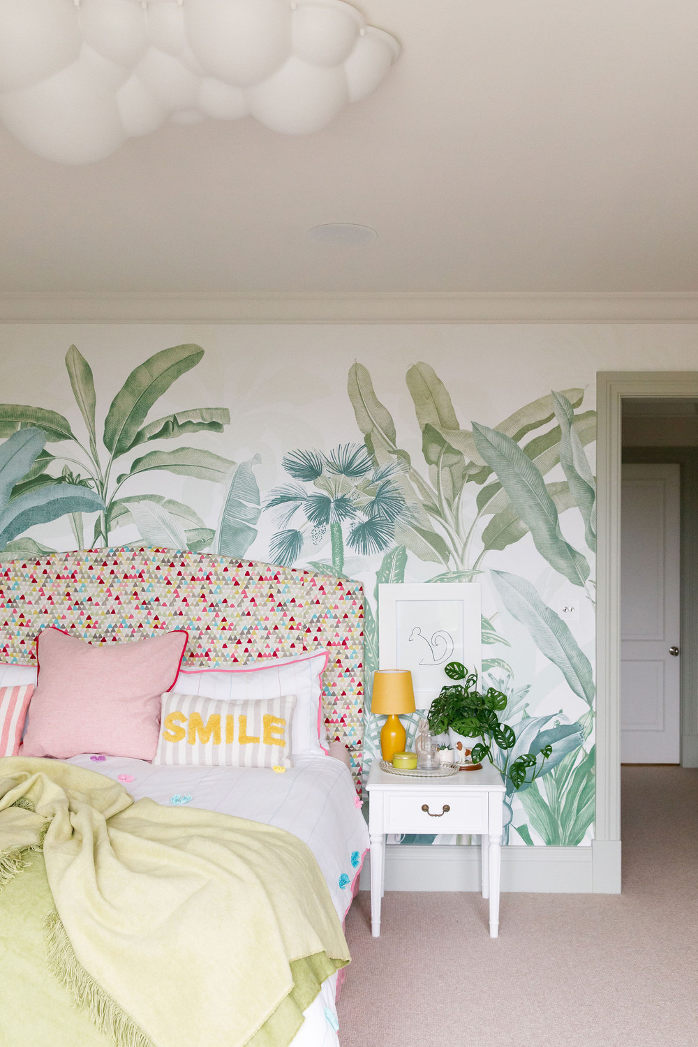 Girly bedroom detail with fun, fresh styling — Lorna Smith Interiors