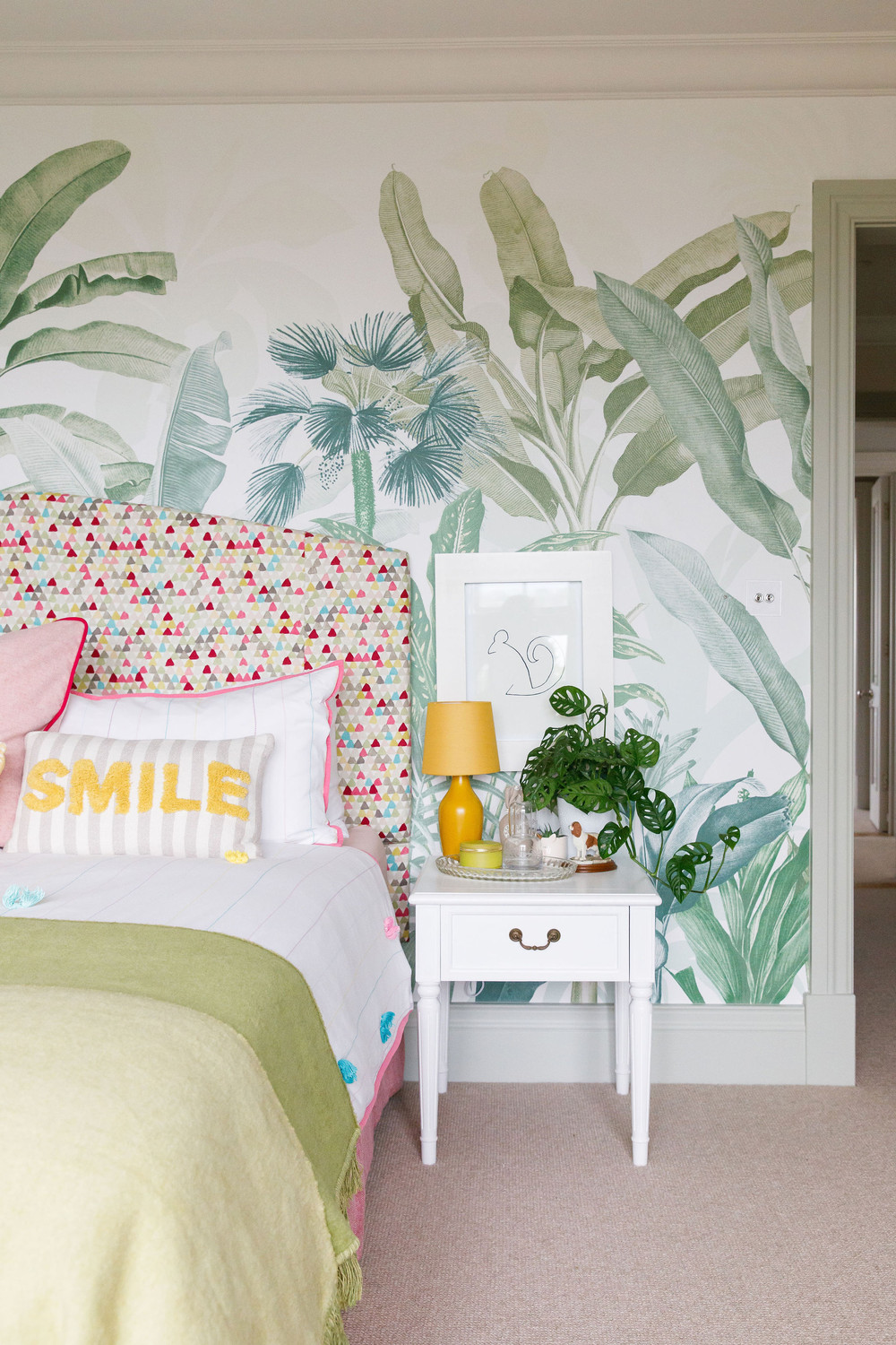 Fun, fresh girly bedroom vignette — Lorna Smith Interiors, Chichester