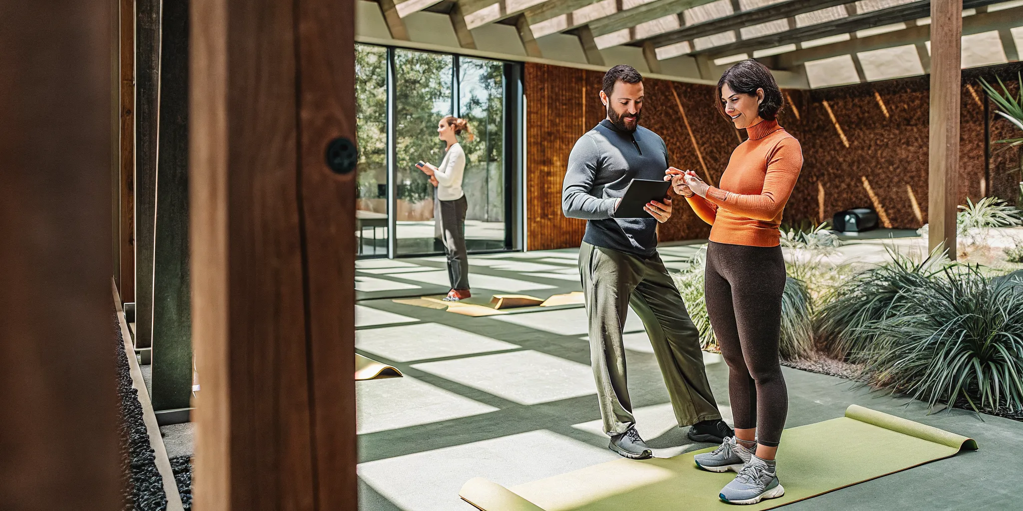 HR leader planning an employee wellness program with a fitness partner