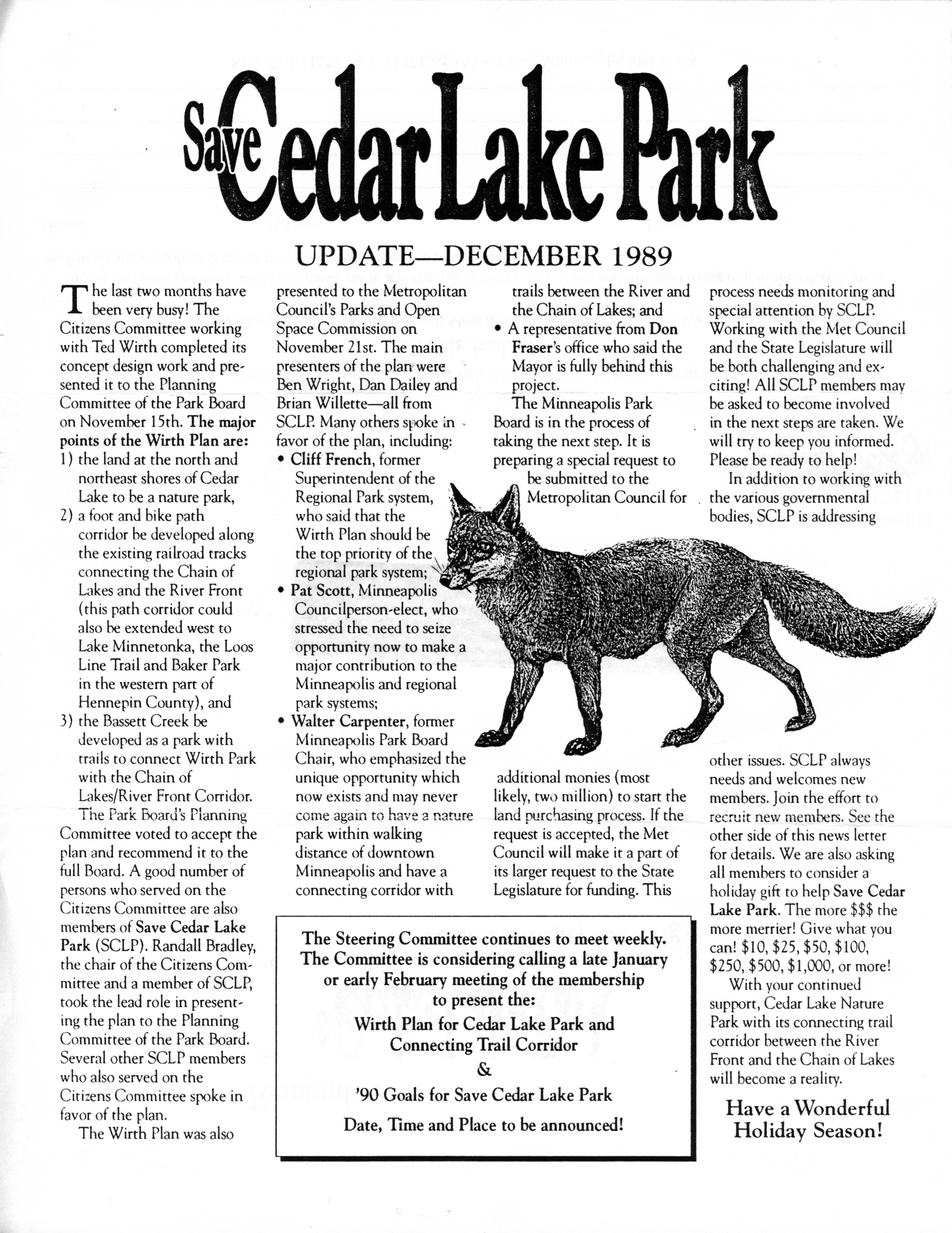 December 1989 newsletter cover