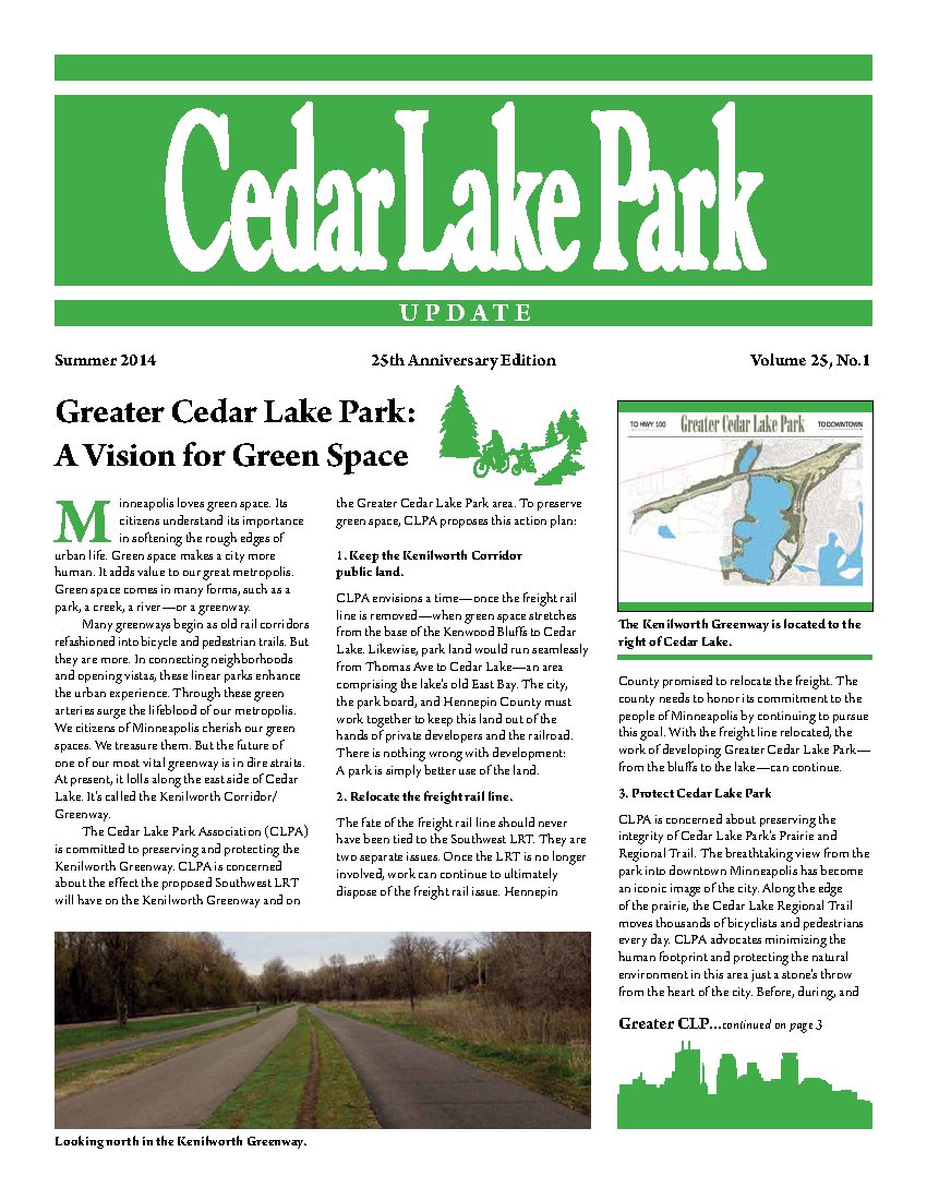 Summer 2014 newsletter cover