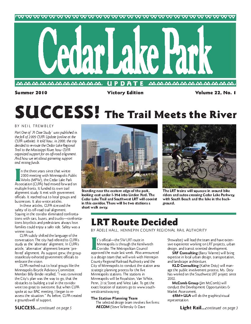 Summer 2010 newsletter cover