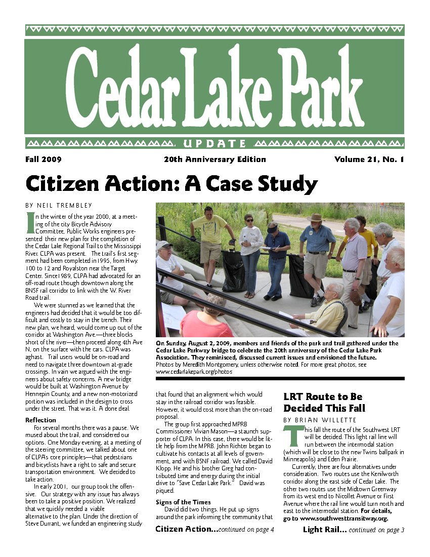 Summer/Fall 2009 newsletter cover