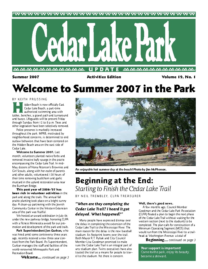 Summer 2007 newsletter cover