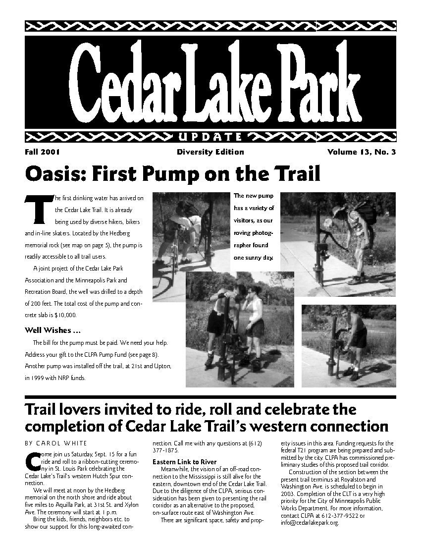 Fall 2001 newsletter cover