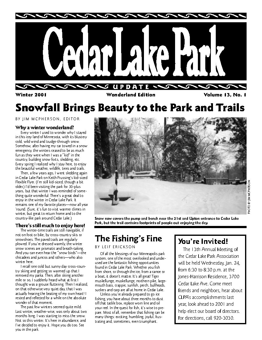 Winter 2001 (2000-2001) newsletter cover