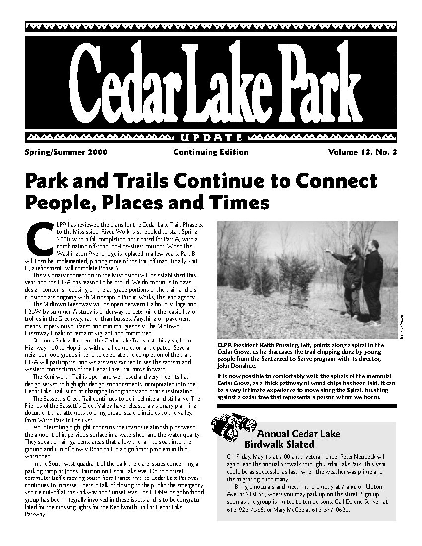 Spring/Summer 2000 newsletter cover