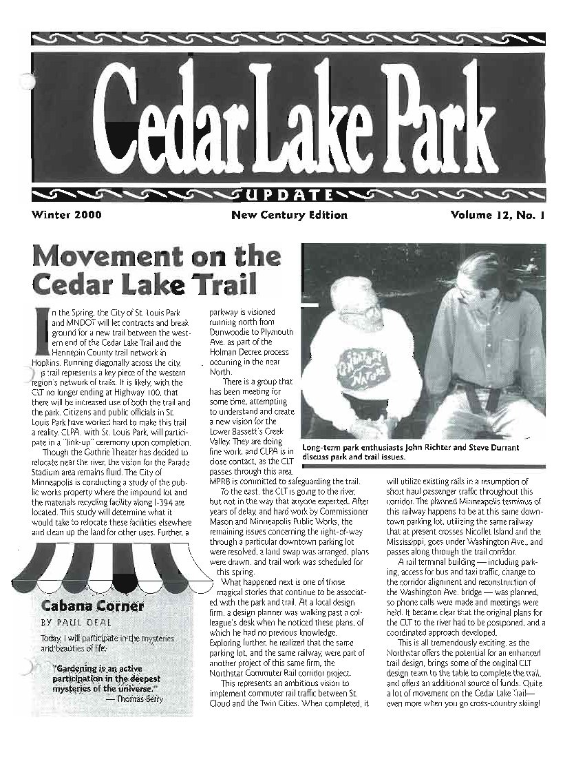 Winter 2000 (1999-2000) newsletter cover