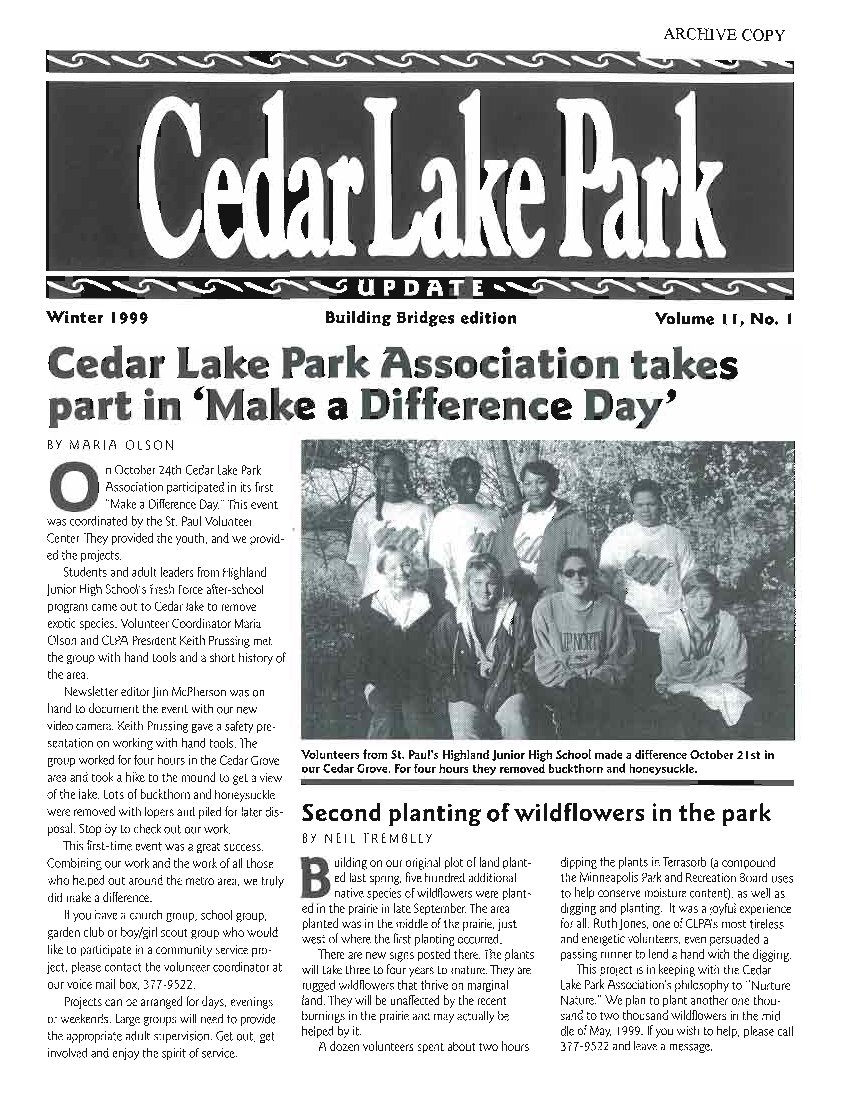 Winter 1999 1998-1999 newsletter cover