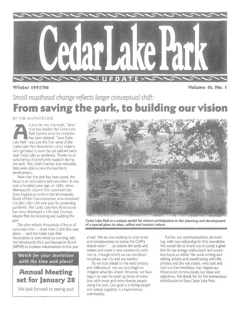 Winter 1997/98 newsletter cover