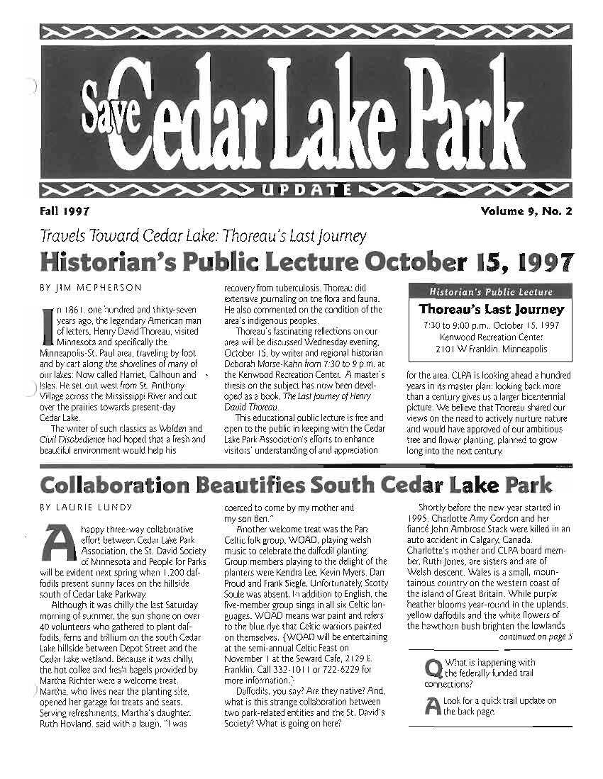 Fall 1997 newsletter cover