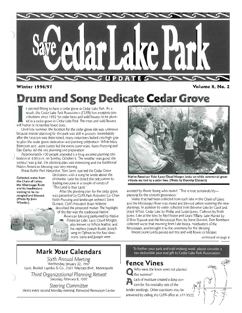 Winter 1996/97 newsletter cover