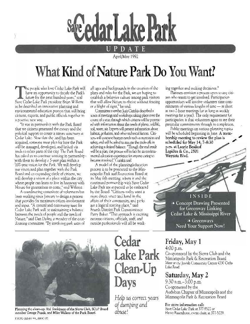 April/May 1992 newsletter cover