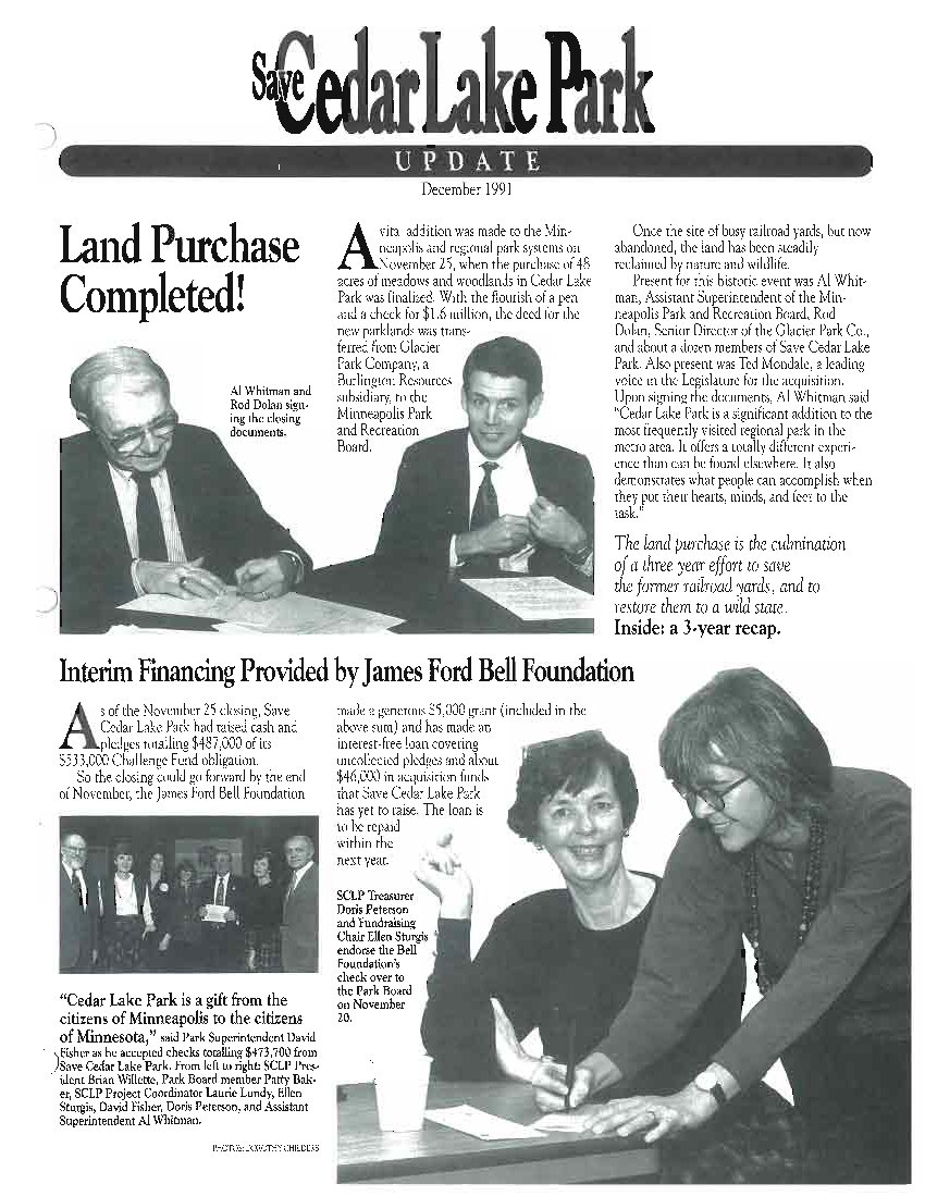 December 1991 newsletter cover