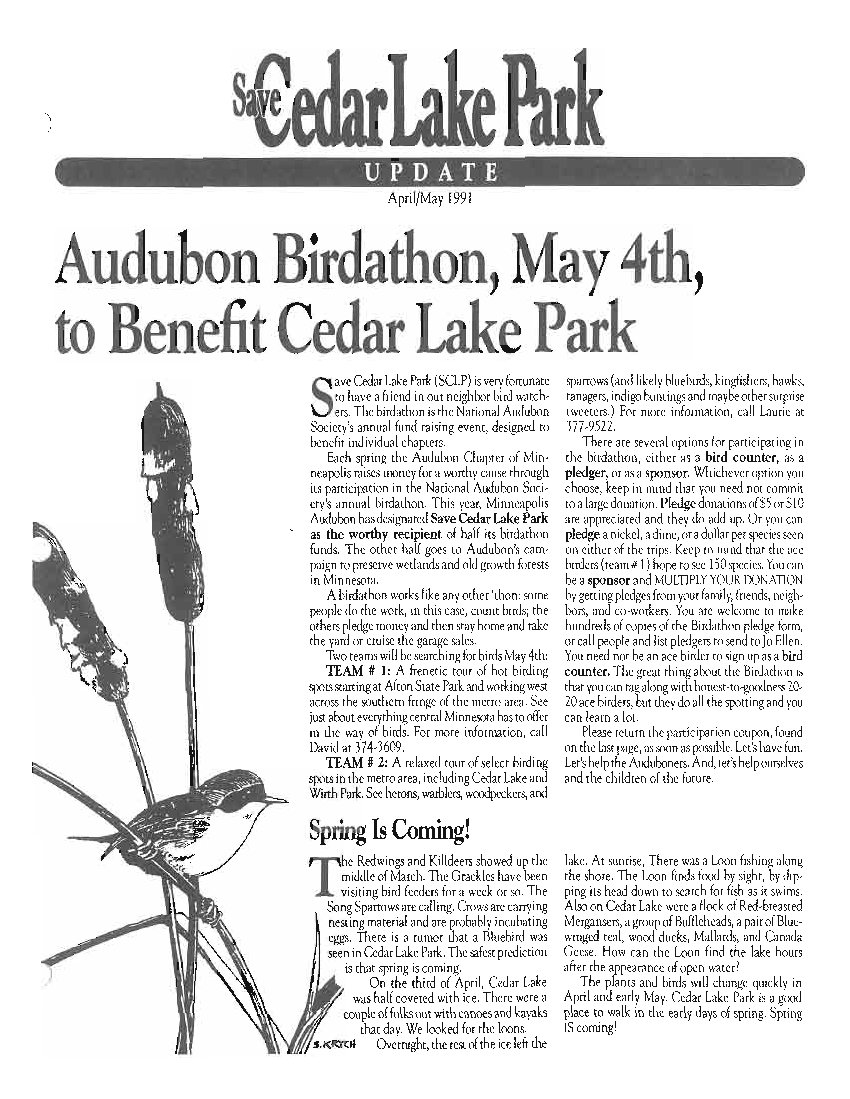 April/May 1991 newsletter cover