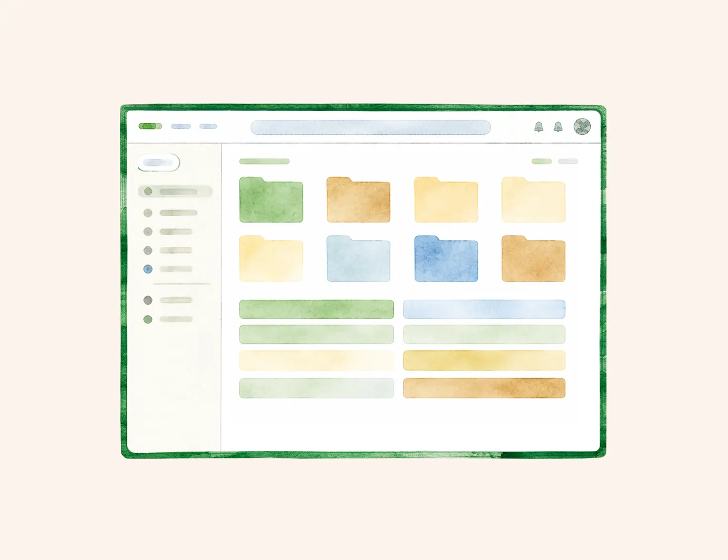 Illustration of an organised document library of supporting project documentation