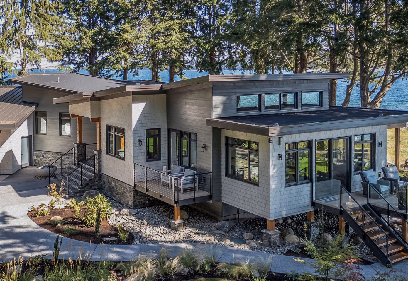 The exterior of the Coastal Point project from Facet Custom Builders