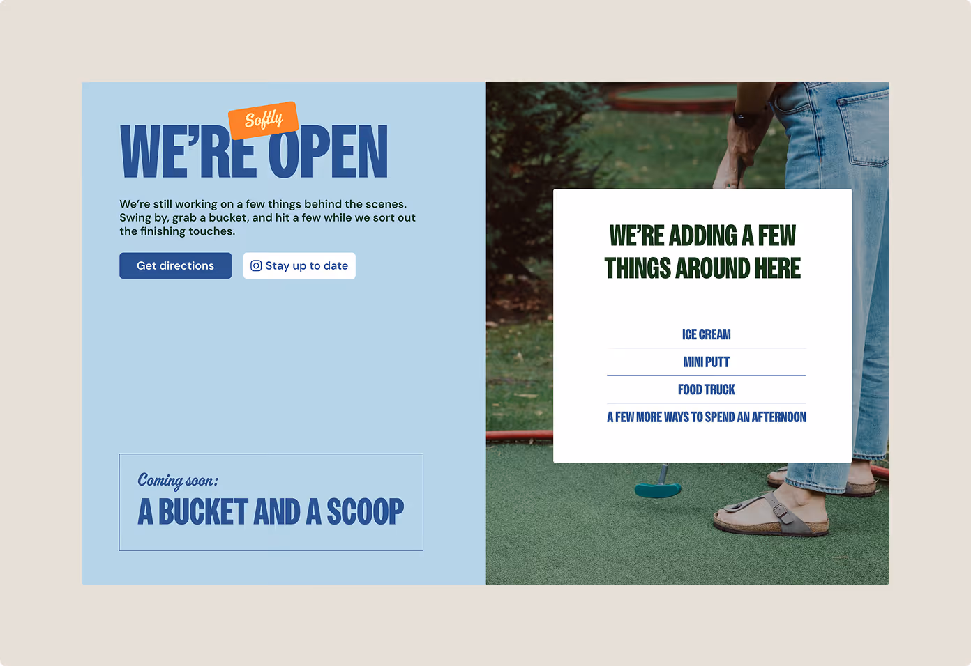 Conley's Driving Range opening hours section on website.