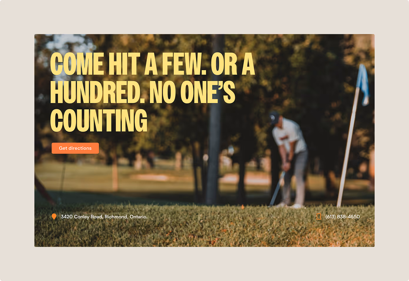 Conley's Driving Range website contact page.
