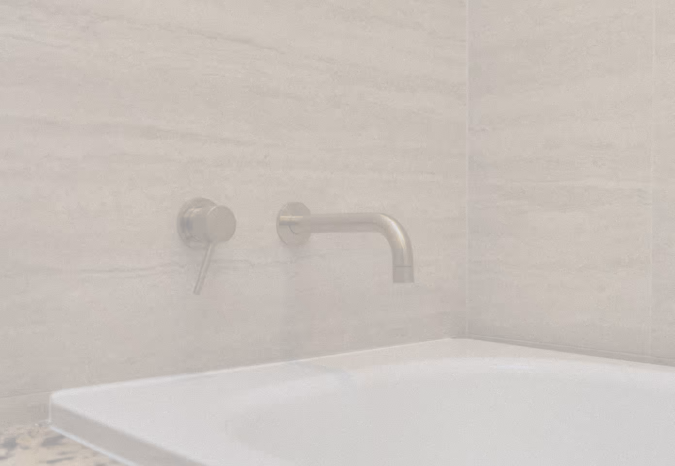 Bathroom with marble tile. 