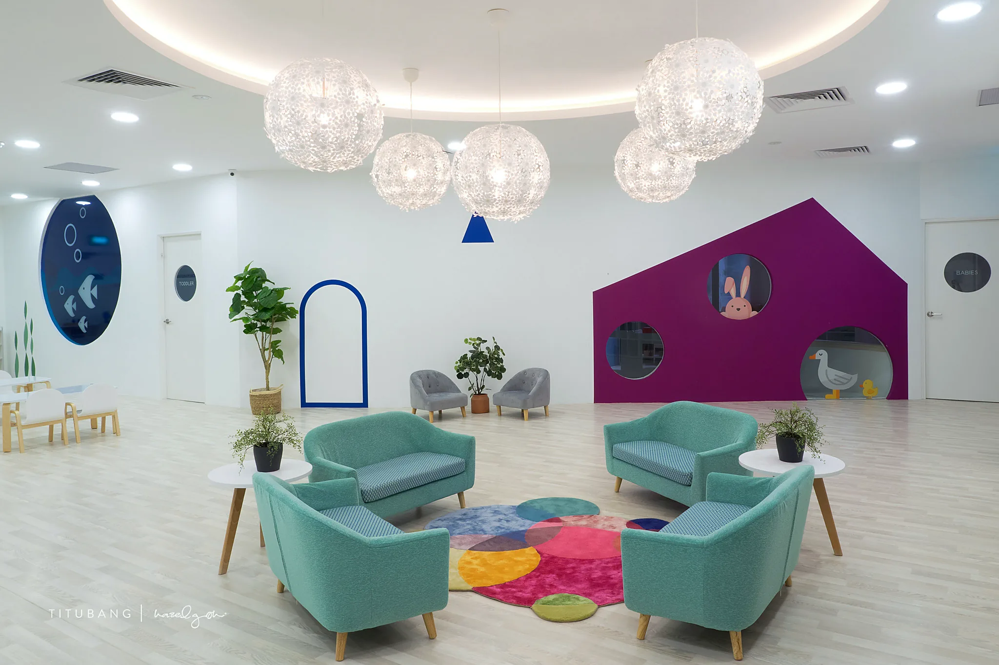 Inside Josiah Montessori Raffles Place — the parent lounge.