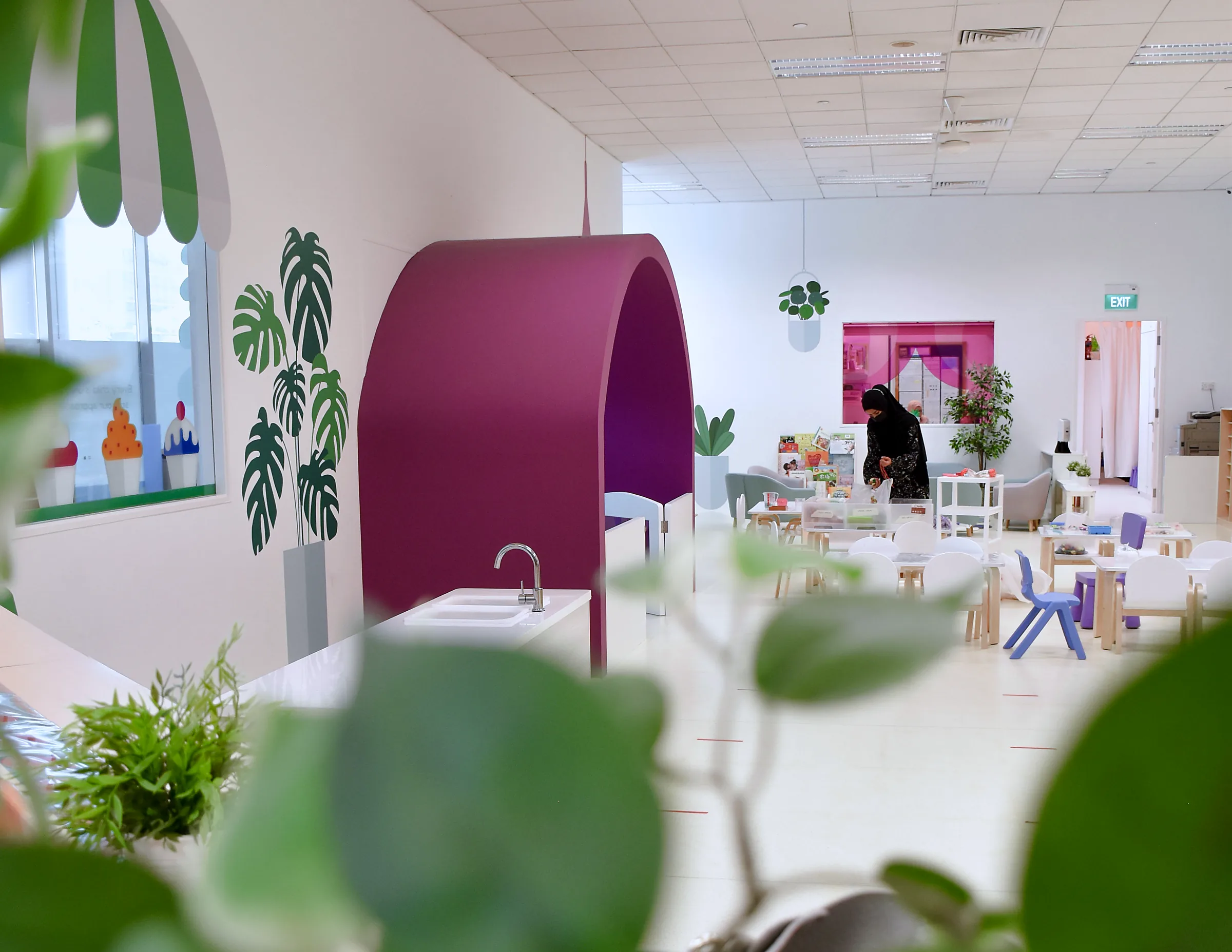 Inside Josiah Montessori Changi Business Park — a prepared studio space.