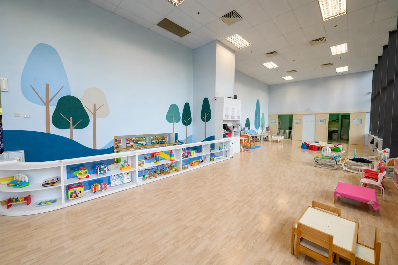 Inside Josiah Montessori Aperia — the infant care room.