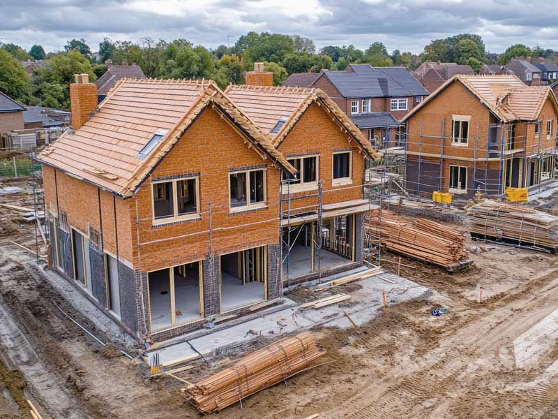 Modern new build homes under construction by BFR Construction