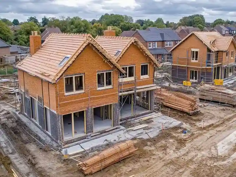 Modern new build homes under construction by BFR Construction