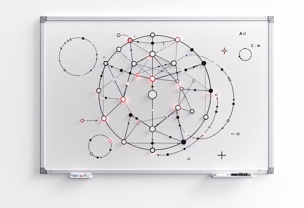 image of algorithm process on whiteboard