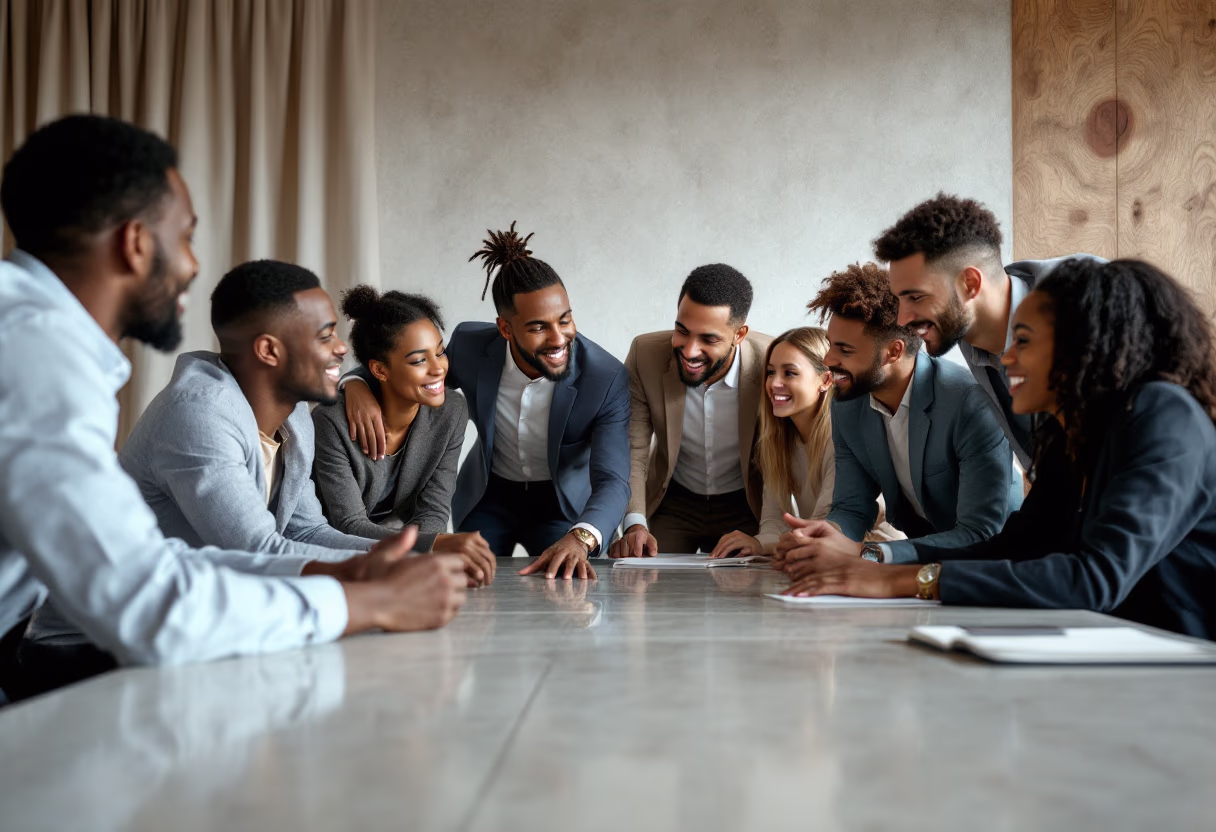 image of a diverse team in a meeting (for edtech)