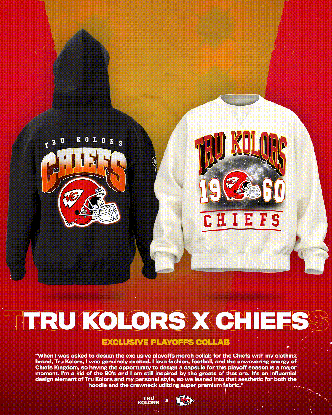 Travis Kelce's sportswear label came to us and we made NFL history, the first-ever player x team collab in the league.