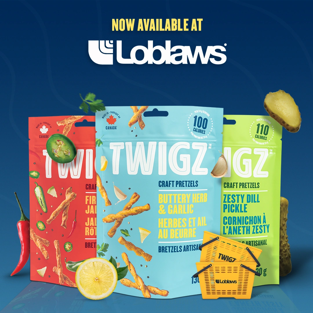 Step aside mundane snacks…Twigz is here to shake up the snacking world! From bold flavors to a delicious twist on a classic favorite, say goodbye to bland snacking and hello to your new go-to treat. Find them in your favorite grocery stores like Loblaws, Sobey’s, and more.