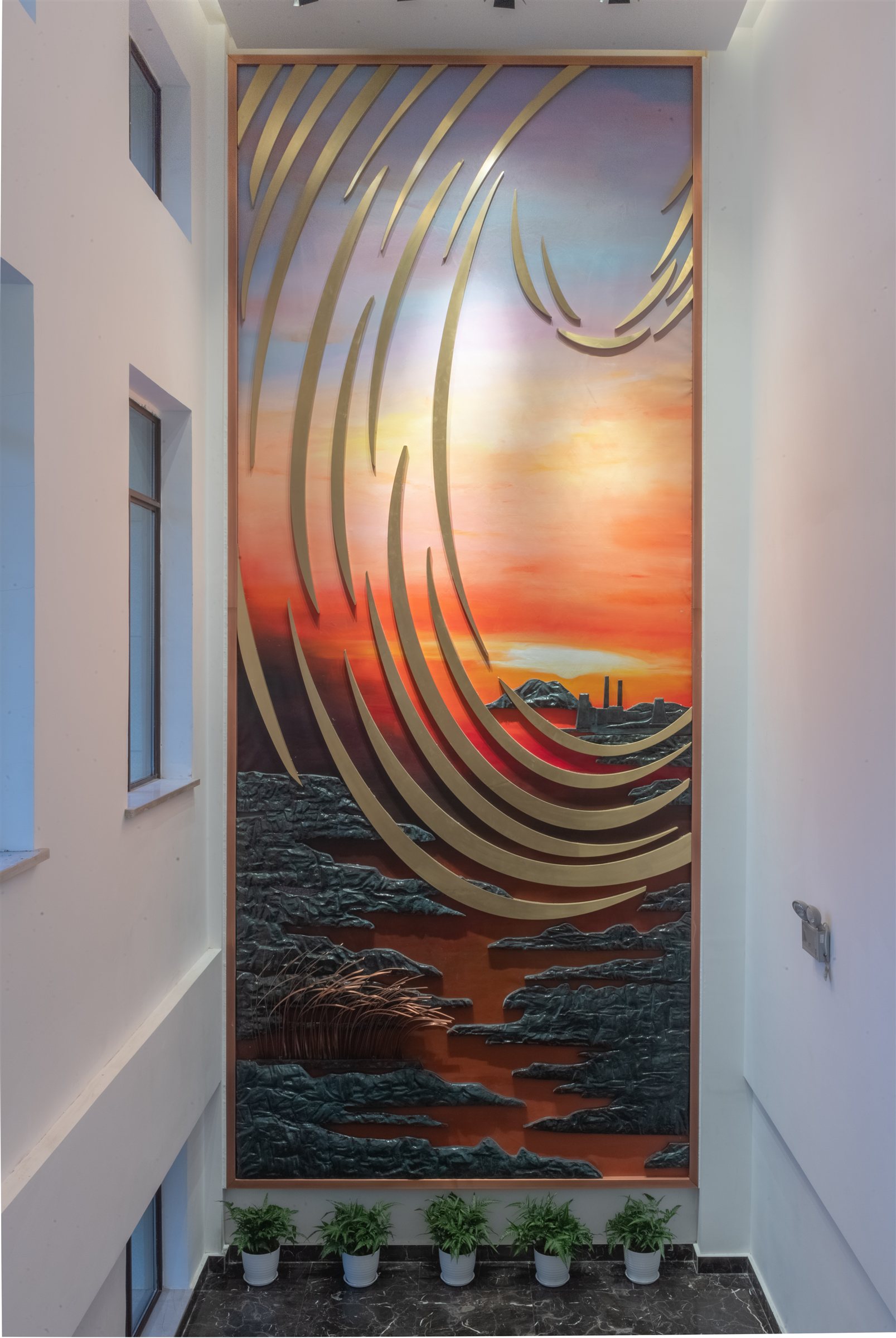 Tongling Nonferrous Metals Exhibition Hall Relief — The complete wall installation