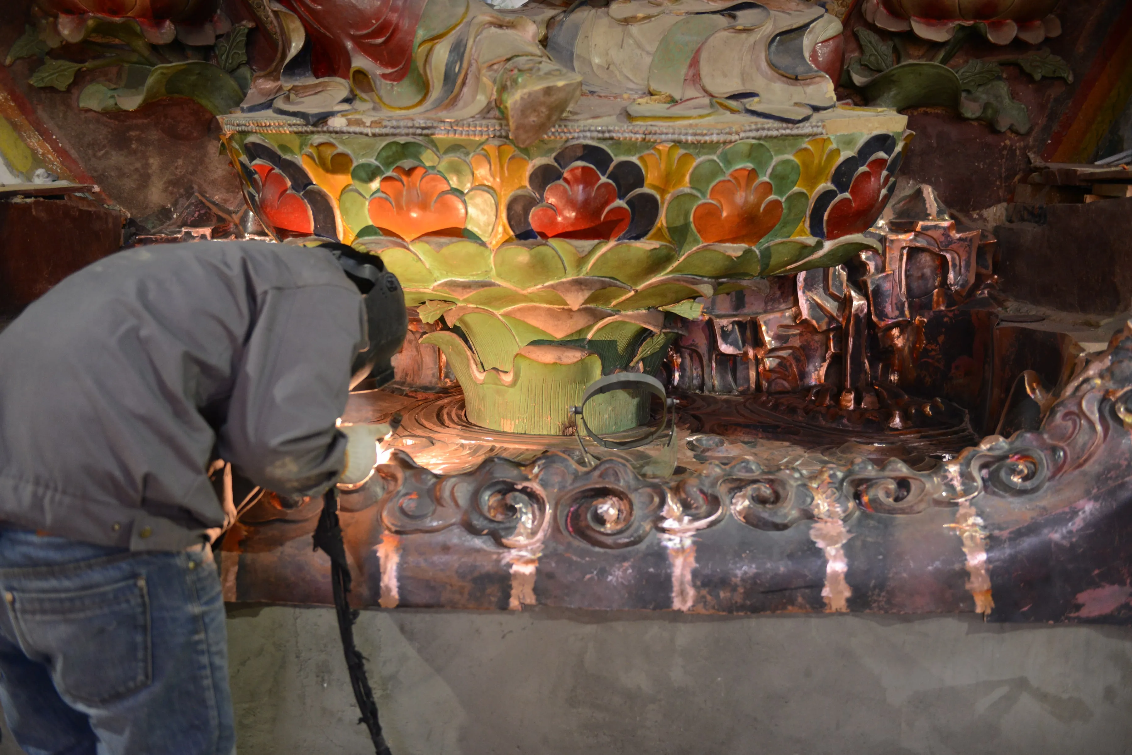 Conservation of the Padmasambhava Hall at Mount Wutai — Conservation work in the hall